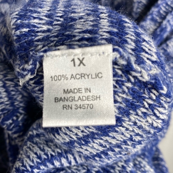 As new Blue & White marled Cable knit Sweater - Picture 11 of 11